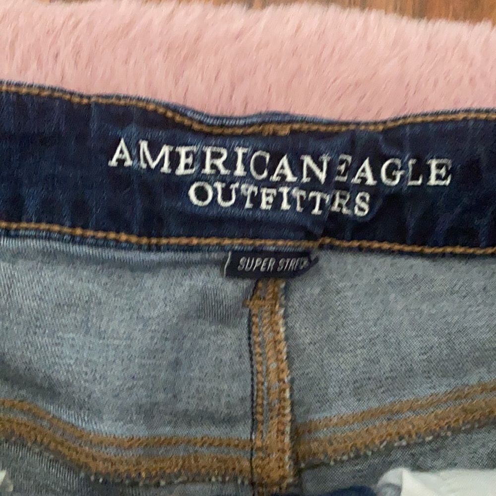 American Eagle Outfitters Hi-Rise Shortie Blue Denim Cutoff Shorts Modern - Picture 5 of 16